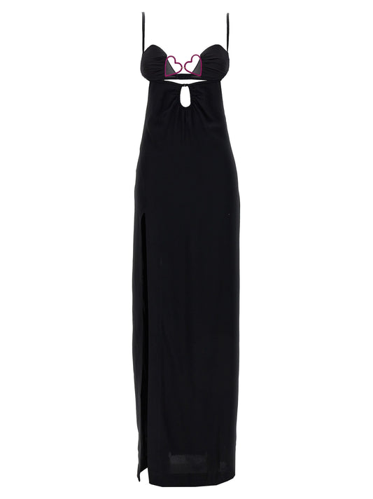 Black Viscose Long Dress