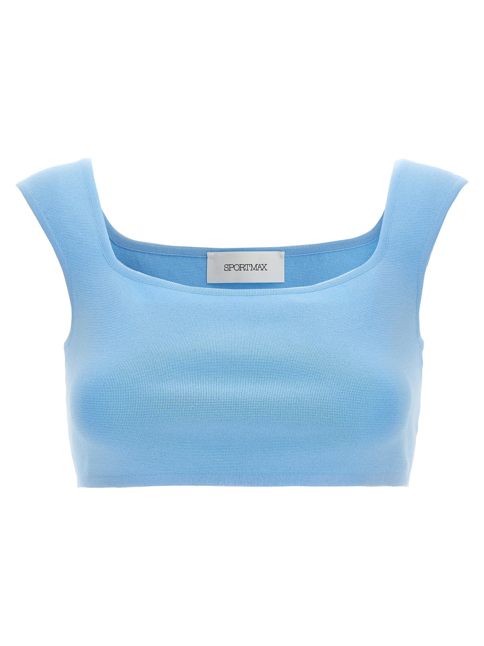 Blue Cotton Sleeveles T-Shirt