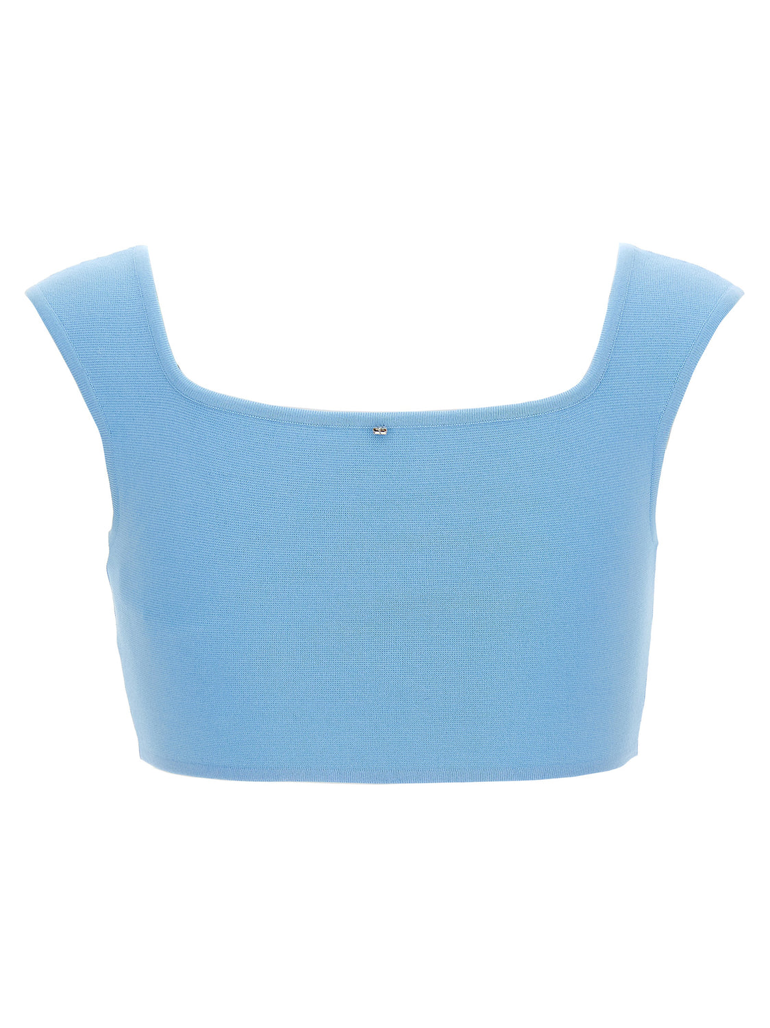 Blue Cotton Sleeveles T-Shirt