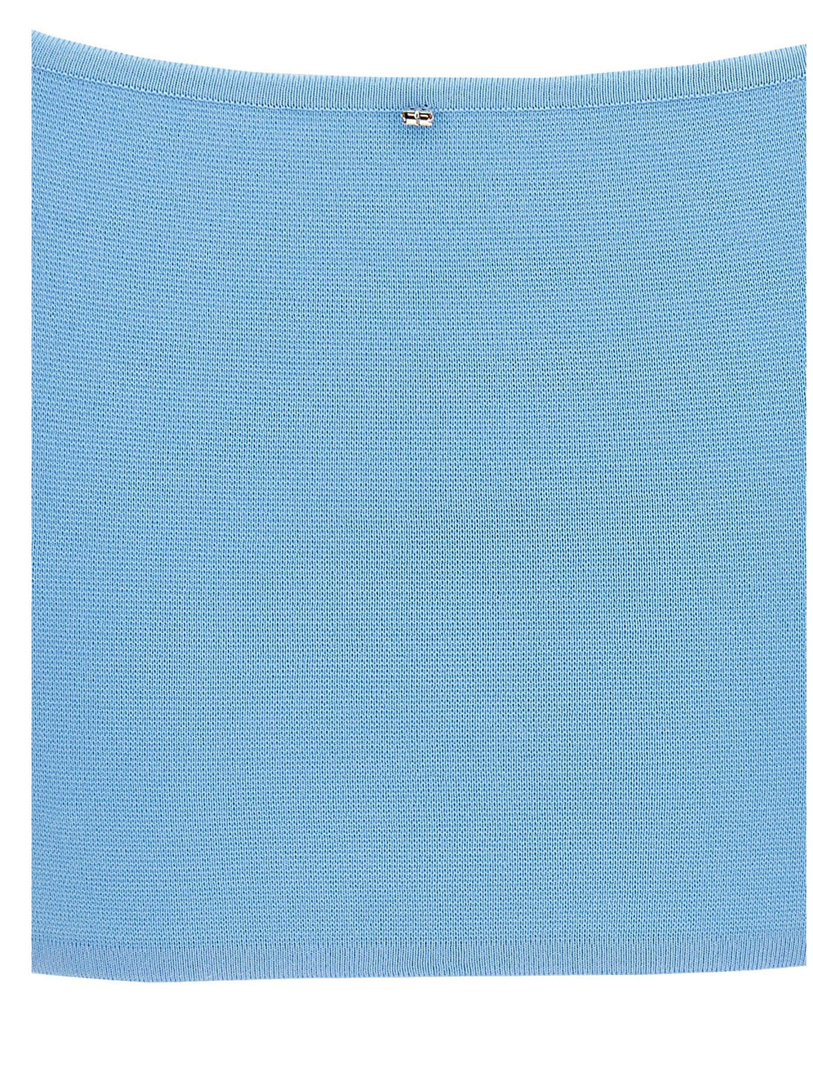 Blue Cotton Sleeveles T-Shirt
