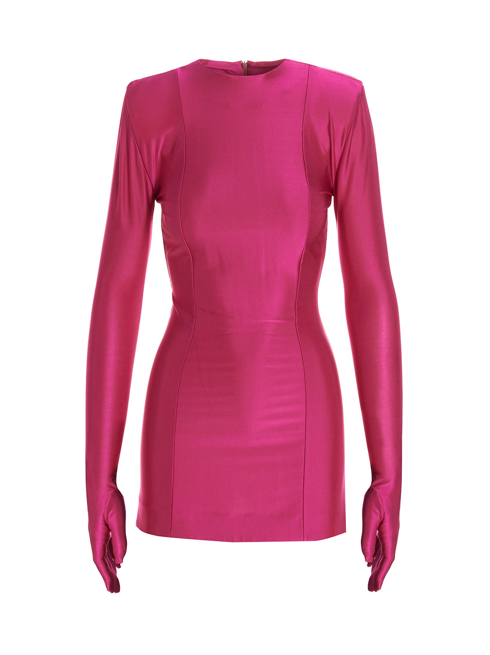 Fuchsia Viscose Short Dress