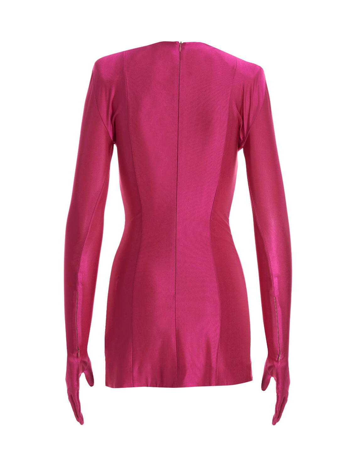 Fuchsia Viscose Short Dress