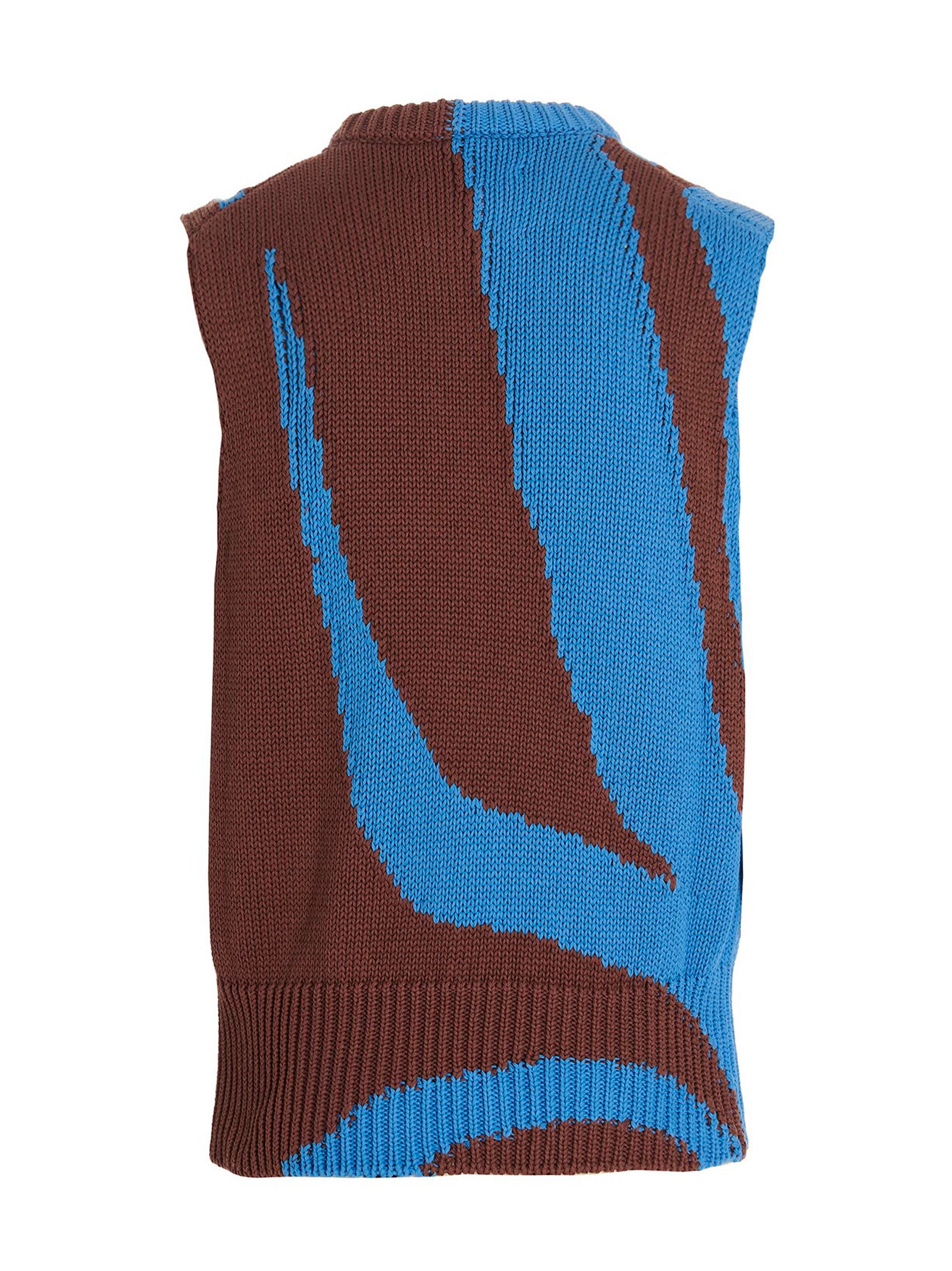 Multicolor Cotton Sleeveles Sweater