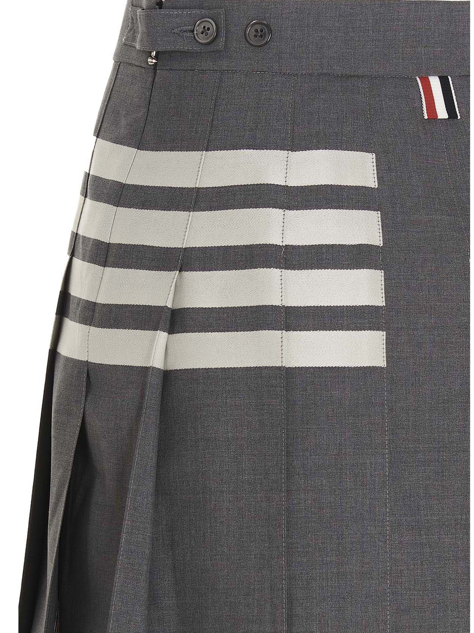 Gray Wool Long Skirt
