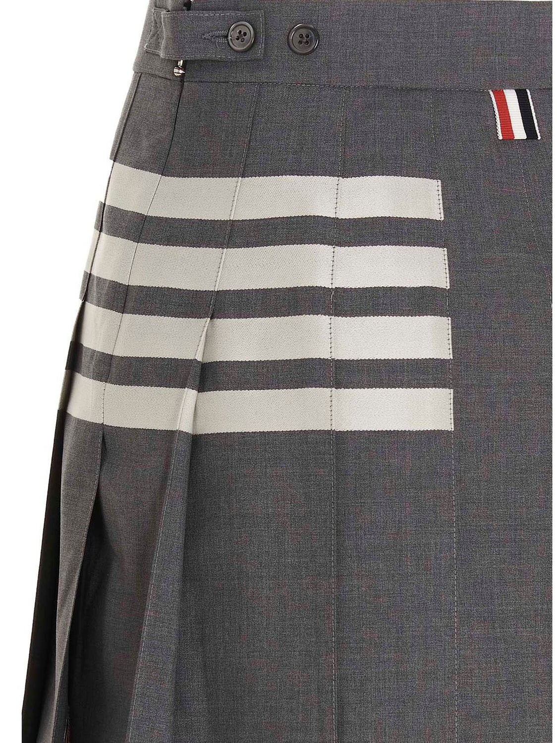 Gray Wool Long Skirt