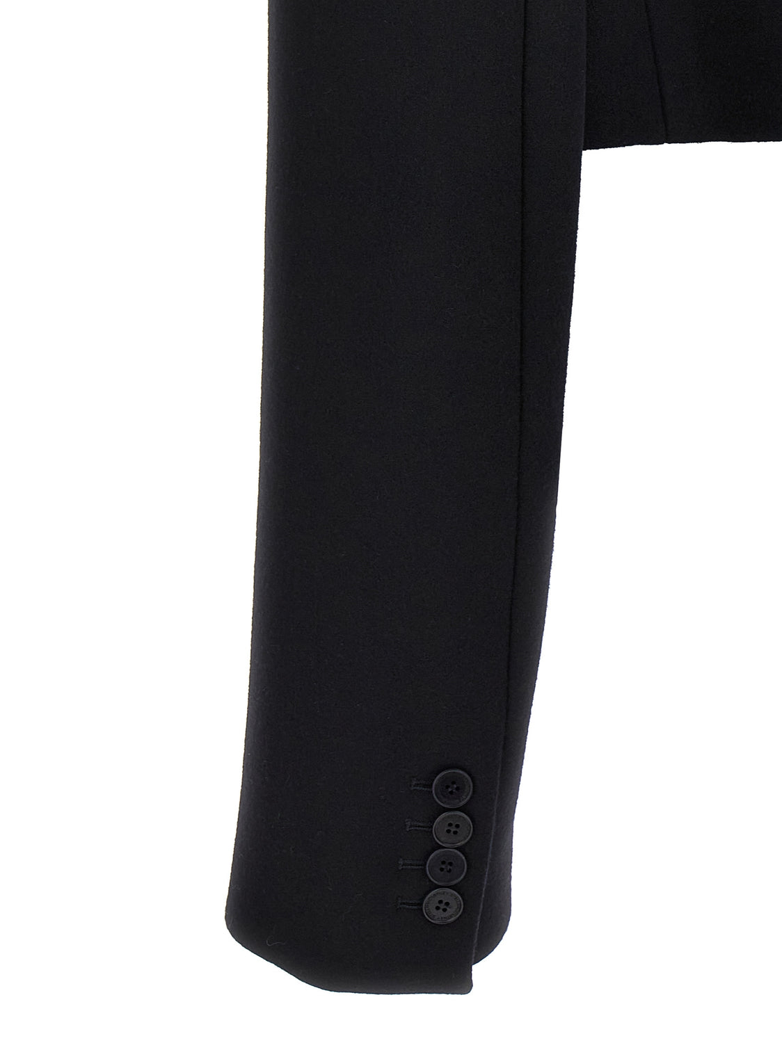 Black Wool Full-Length Jacket