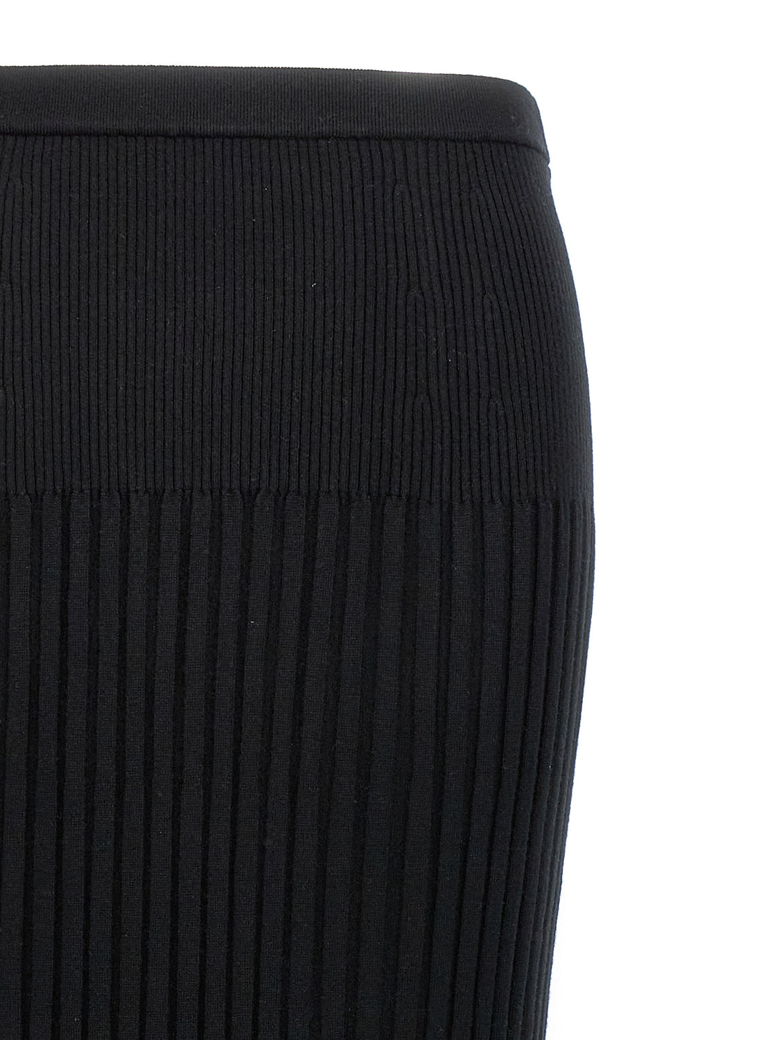 Black Silk Midi Skirt