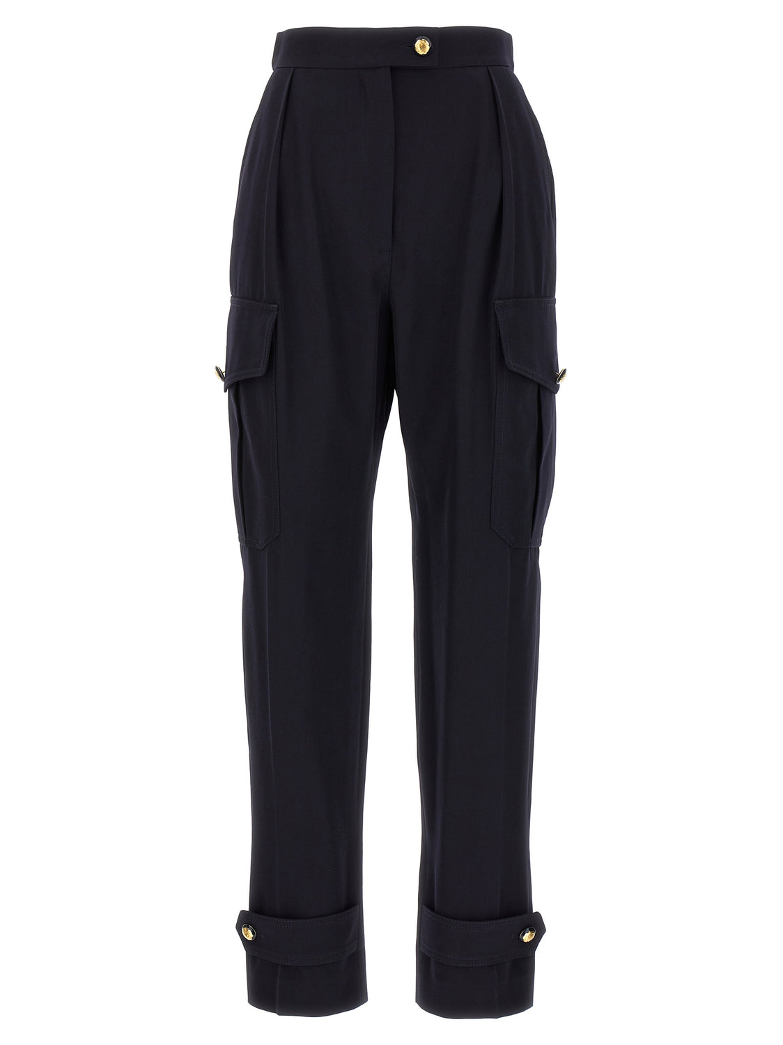 Blue Wool Cargo Pants