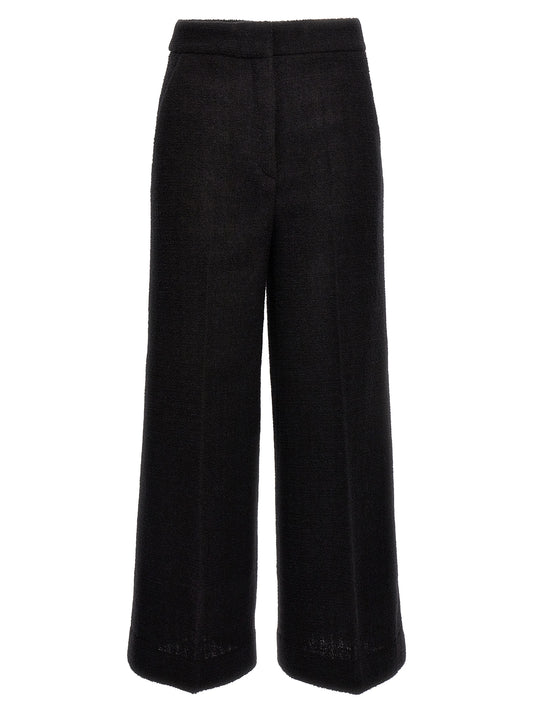 Black Wool Cropped Pants