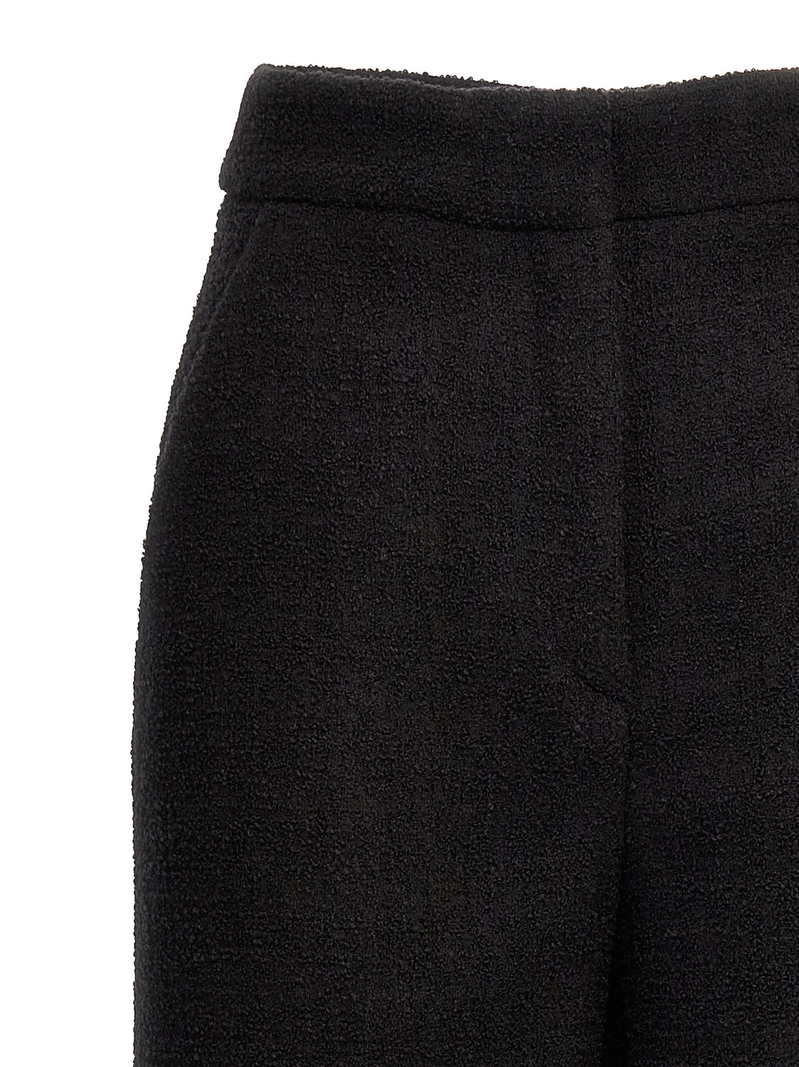 Black Wool Cropped Pants
