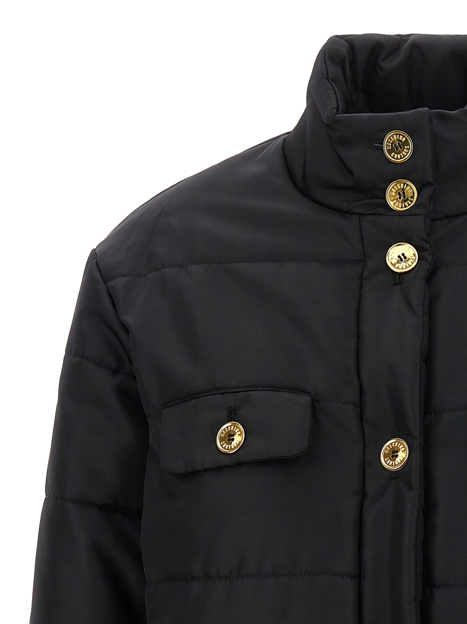 Black Polyamide Full-Length Jacket