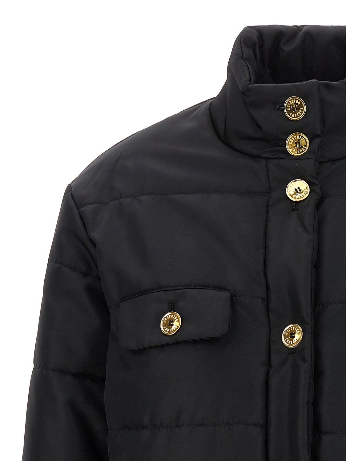 Black Polyamide Full-Length Jacket