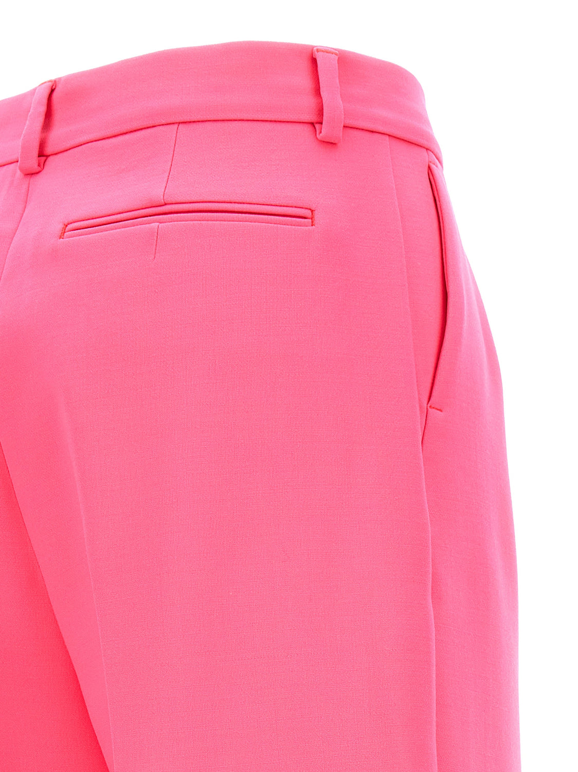 Fuchsia Virgin Wool Casual Pants
