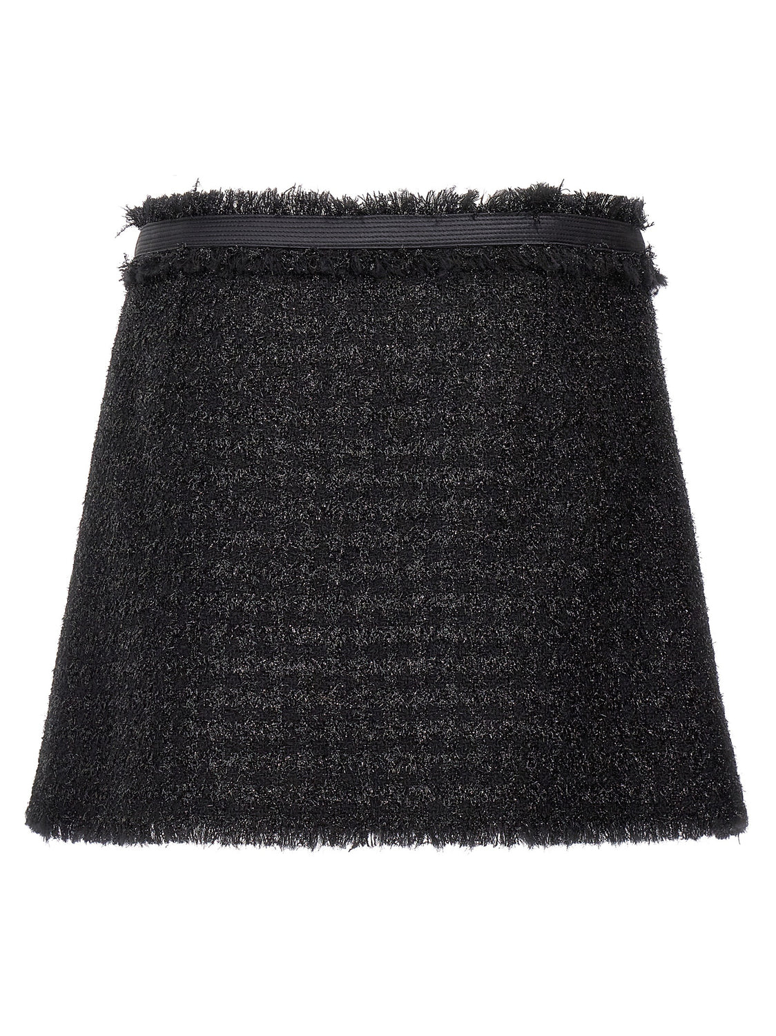 Black Virgin Wool Long Skirt