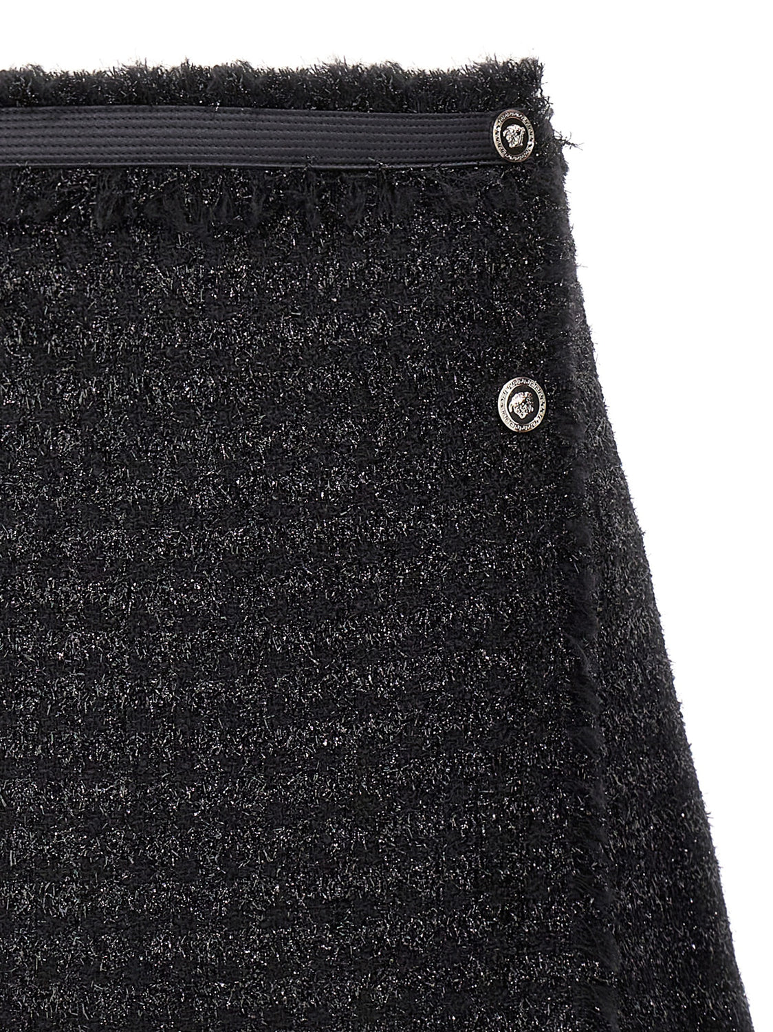 Black Virgin Wool Long Skirt