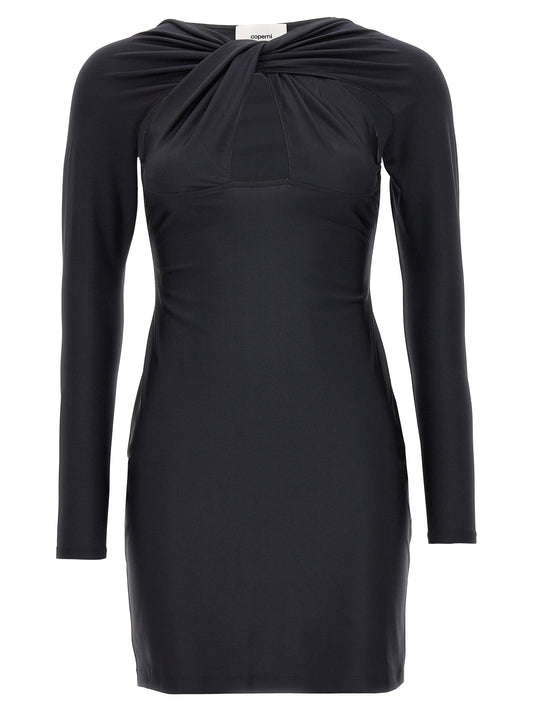 Black Polyamide Short Dress
