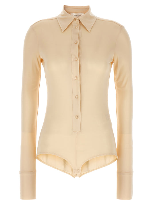 Beige Viscose Bodysuit