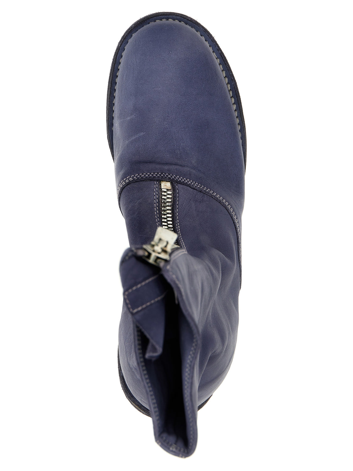 Purple Leather Ankle Boots