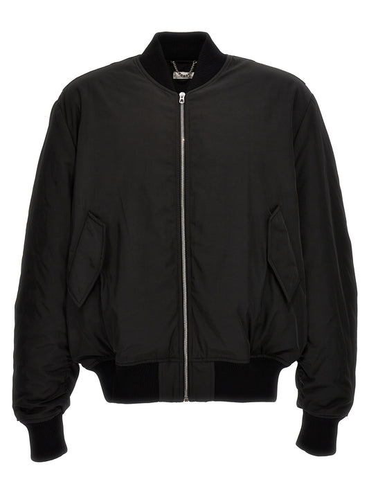 Black Polyester Bomber