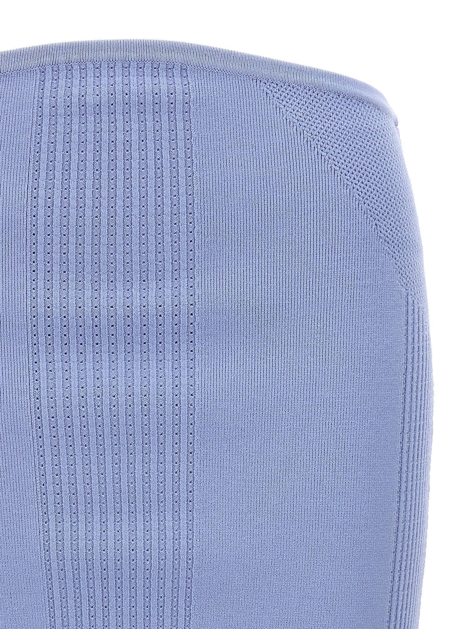 Blue Viscose Long Skirt