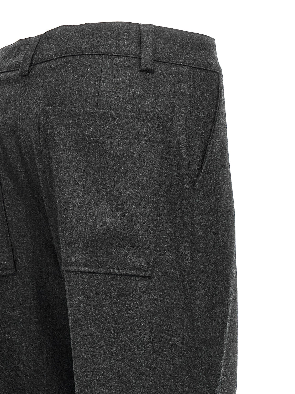 Gray Virgin Wool Cargo Pants