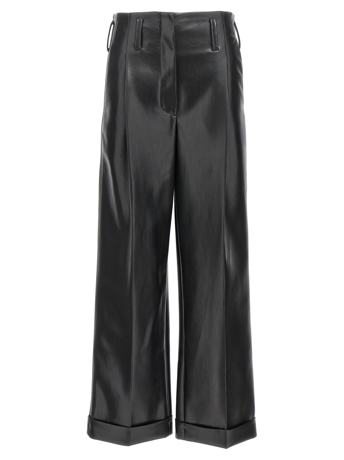 Black Polyester Casual Pants