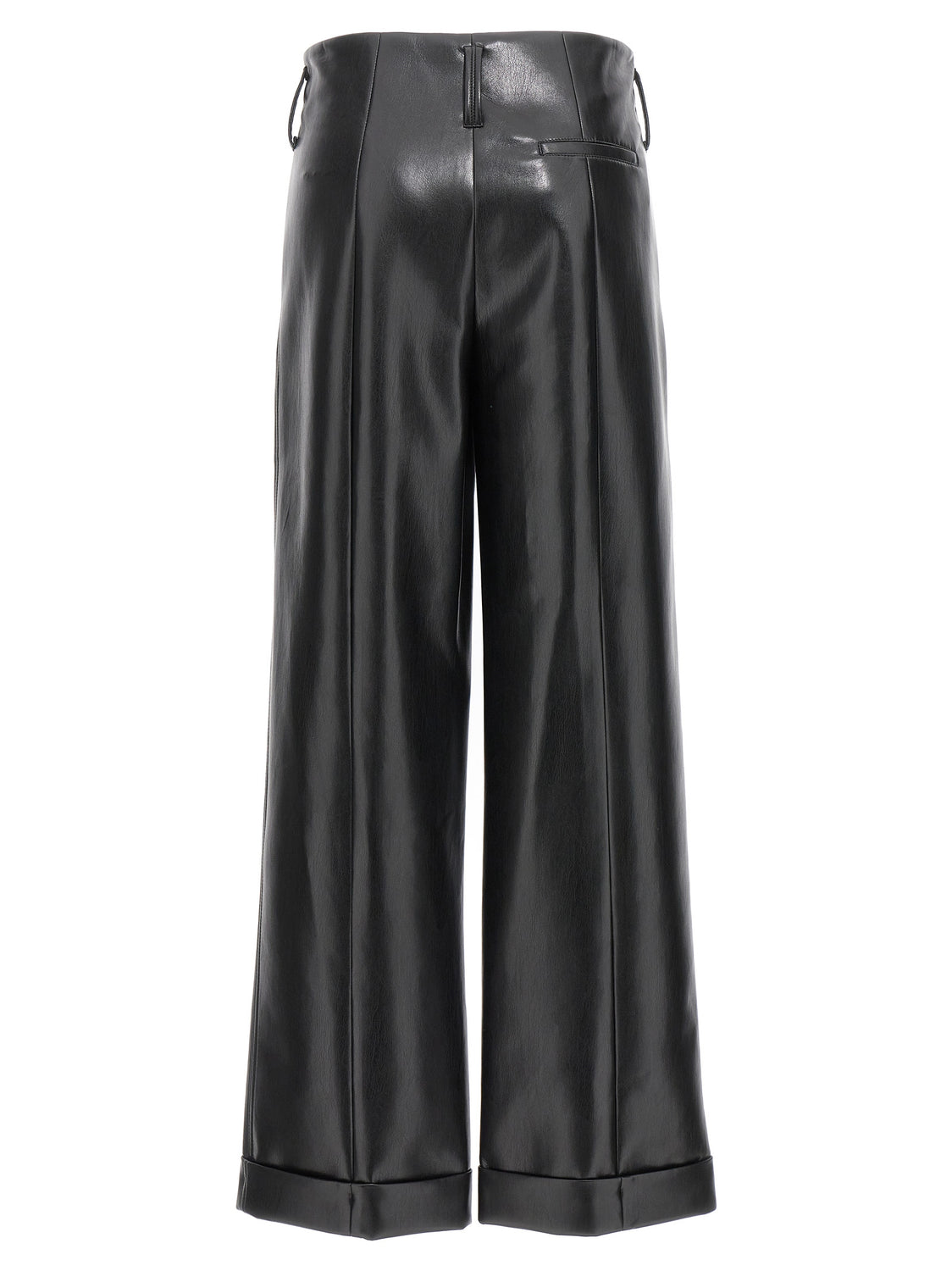 Black Polyester Casual Pants