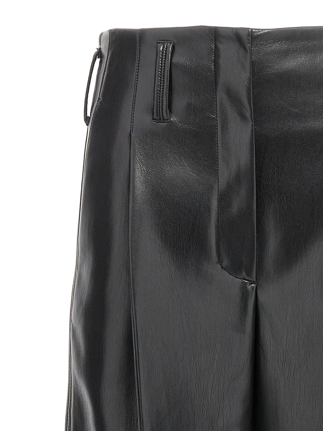Black Polyester Casual Pants
