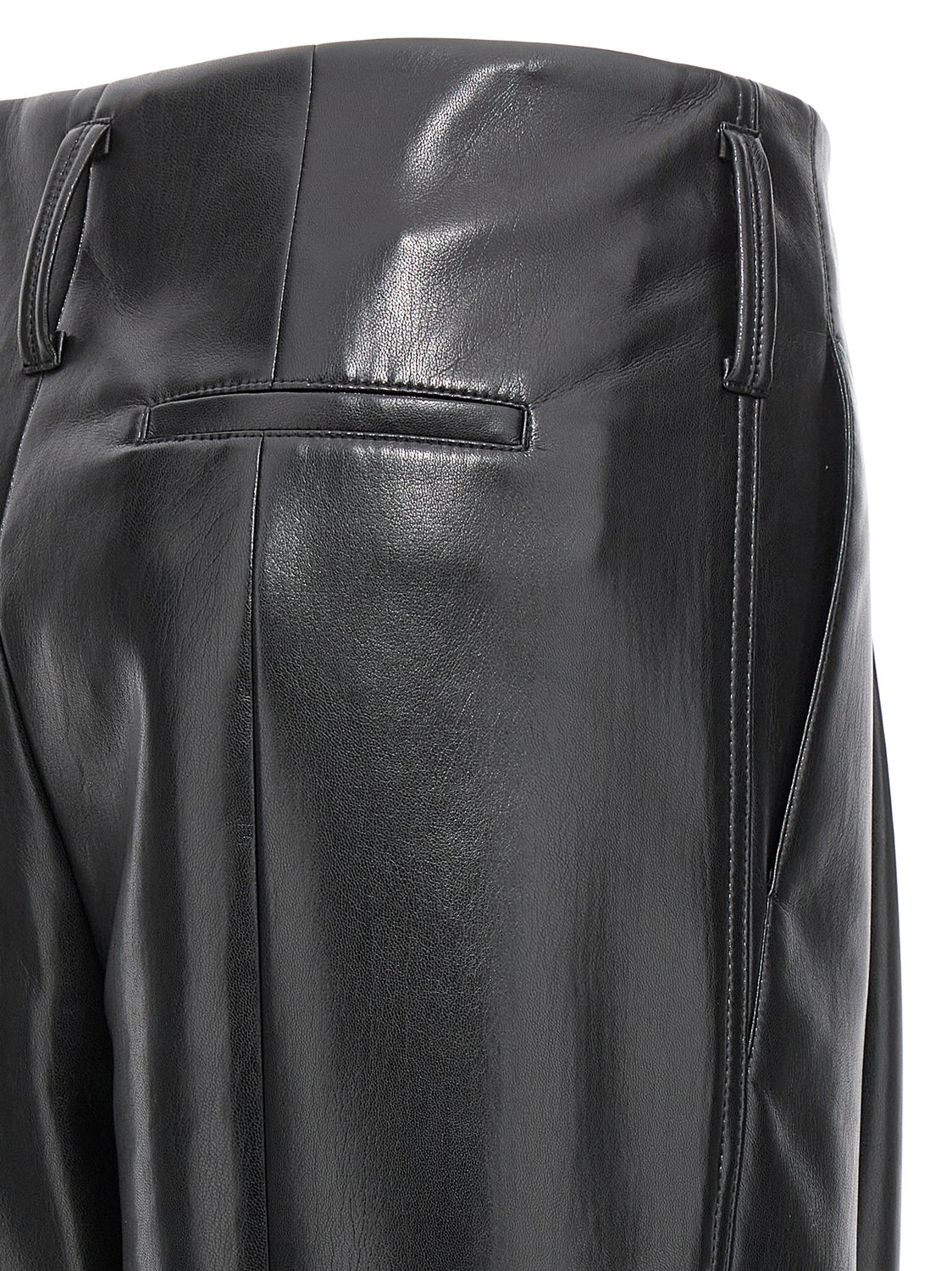 Black Polyester Casual Pants