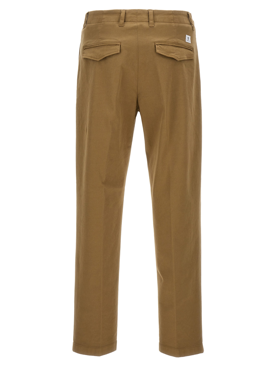 Beige Cotton Casual Pants