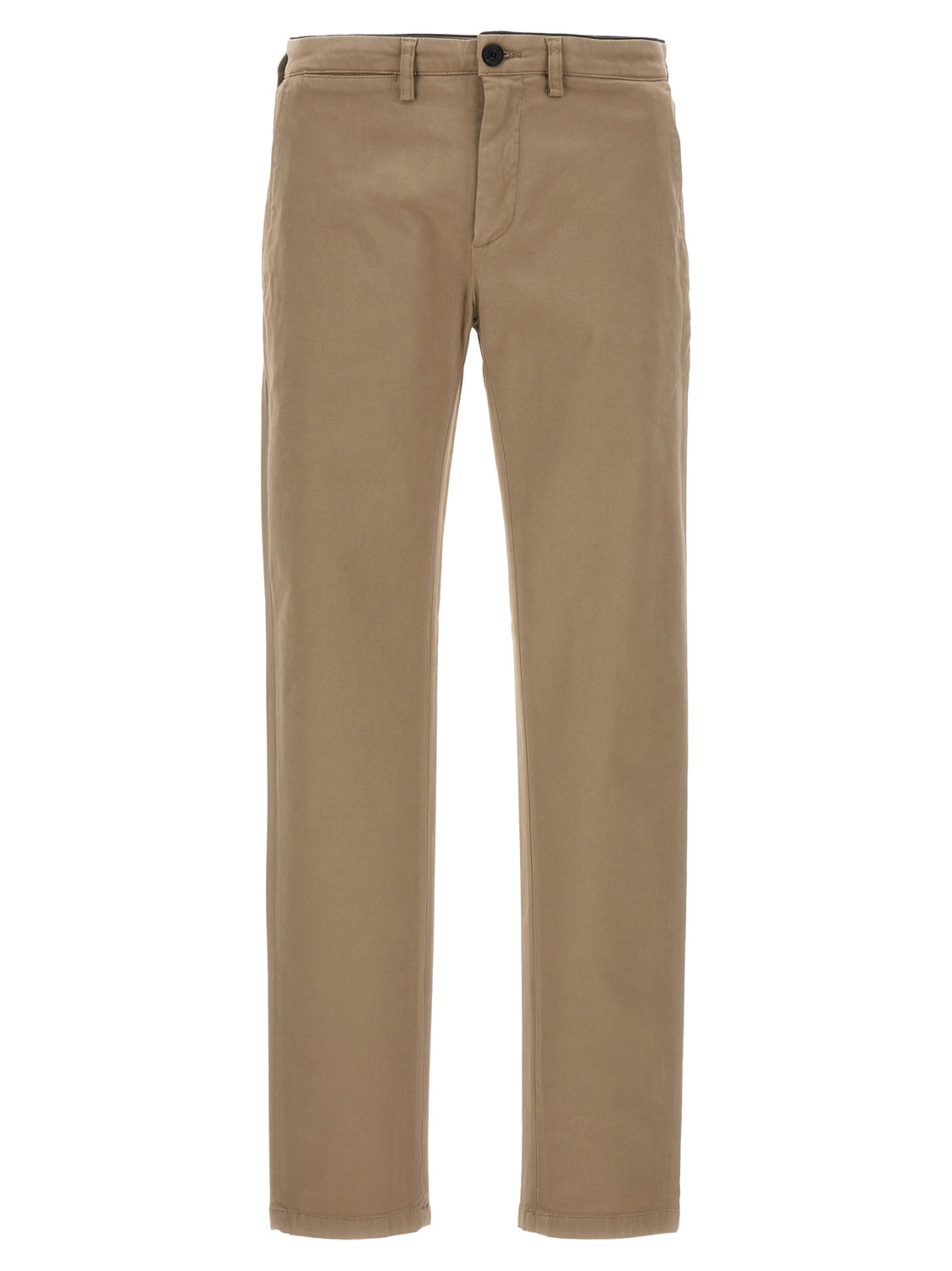 Beige Cotton Casual Pants