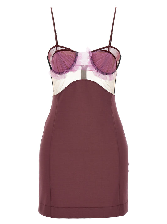 Purple Viscose Short Dress