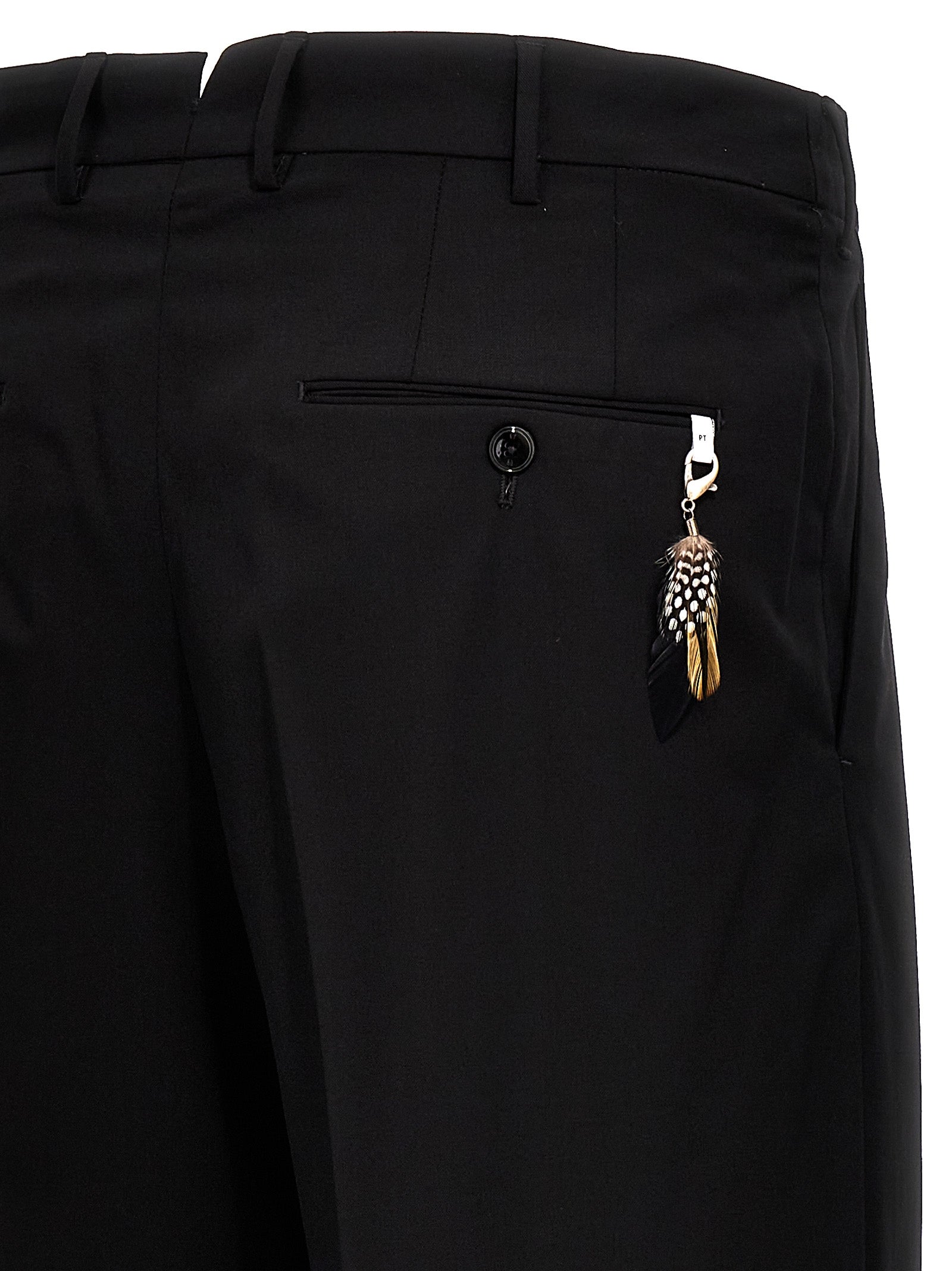 Black Virgin Wool Dress Pants
