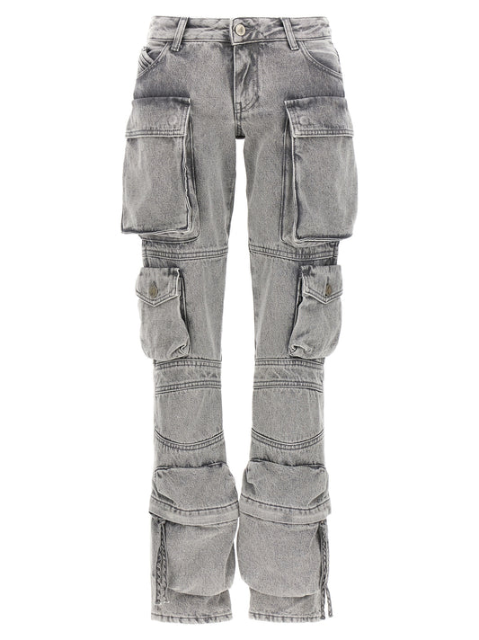 Gray Cotton Cargo Pants