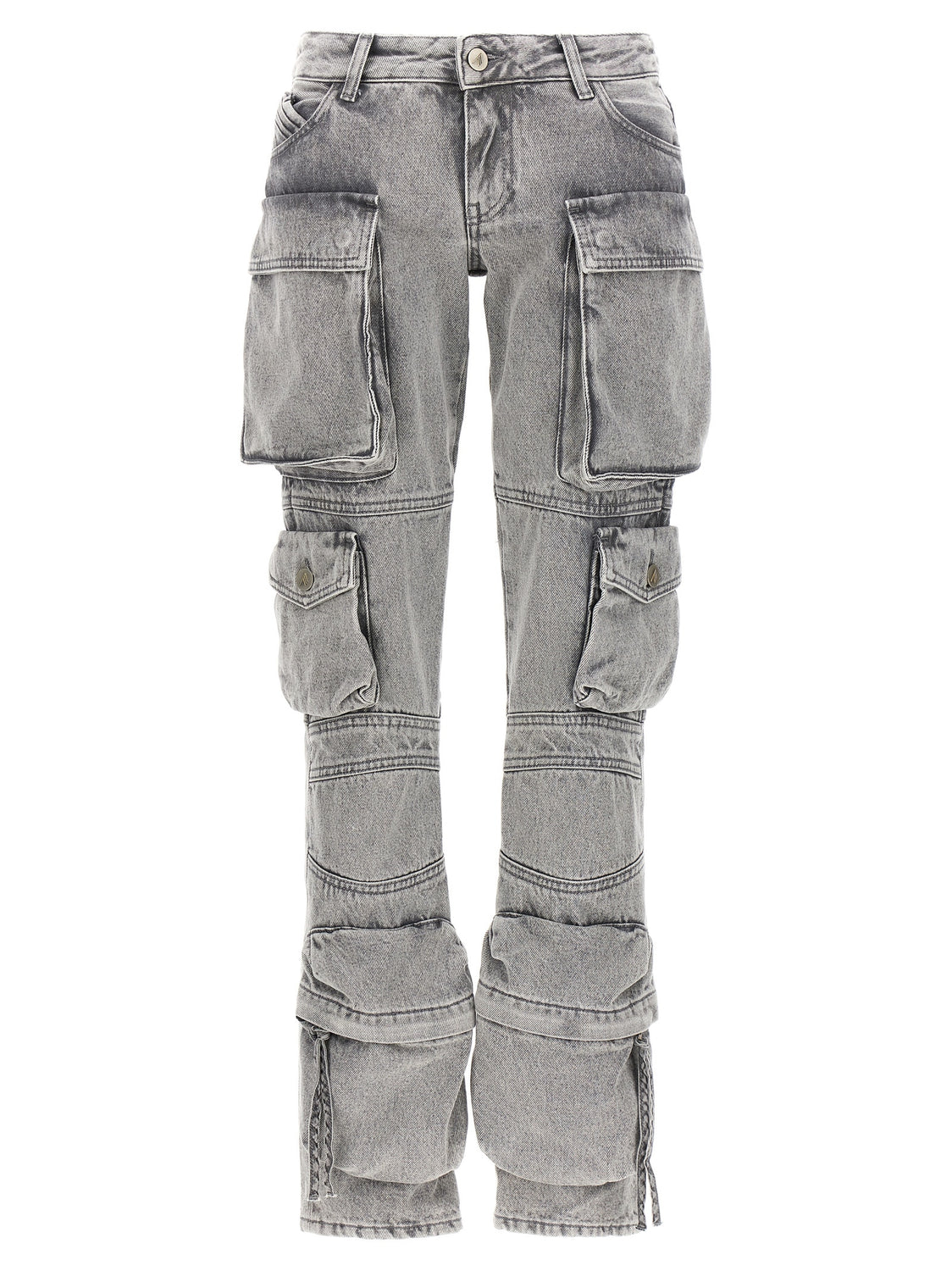 Gray Cotton Cargo Pants