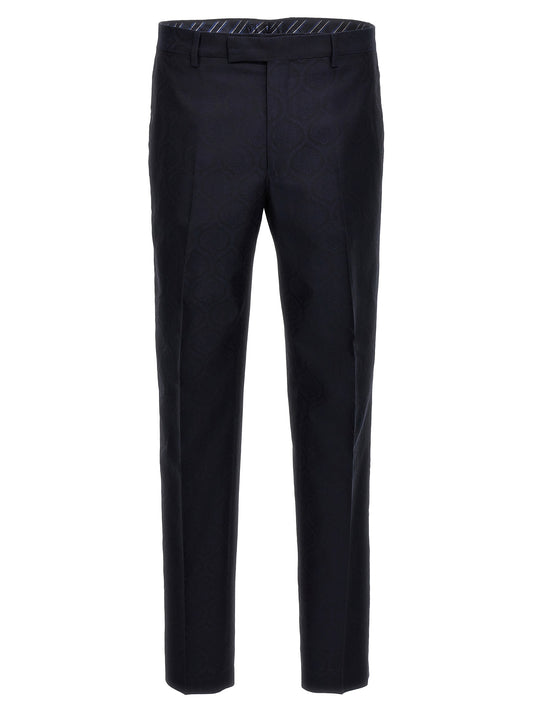 Blue Cotton Dress Pants