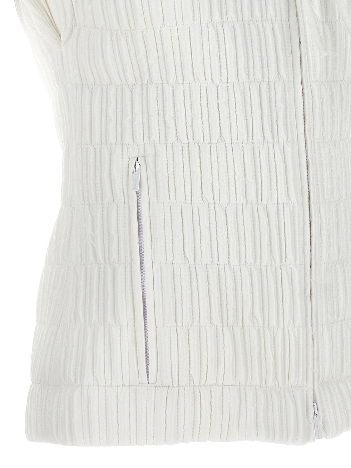 White Polyamide Sleeveless Jacket