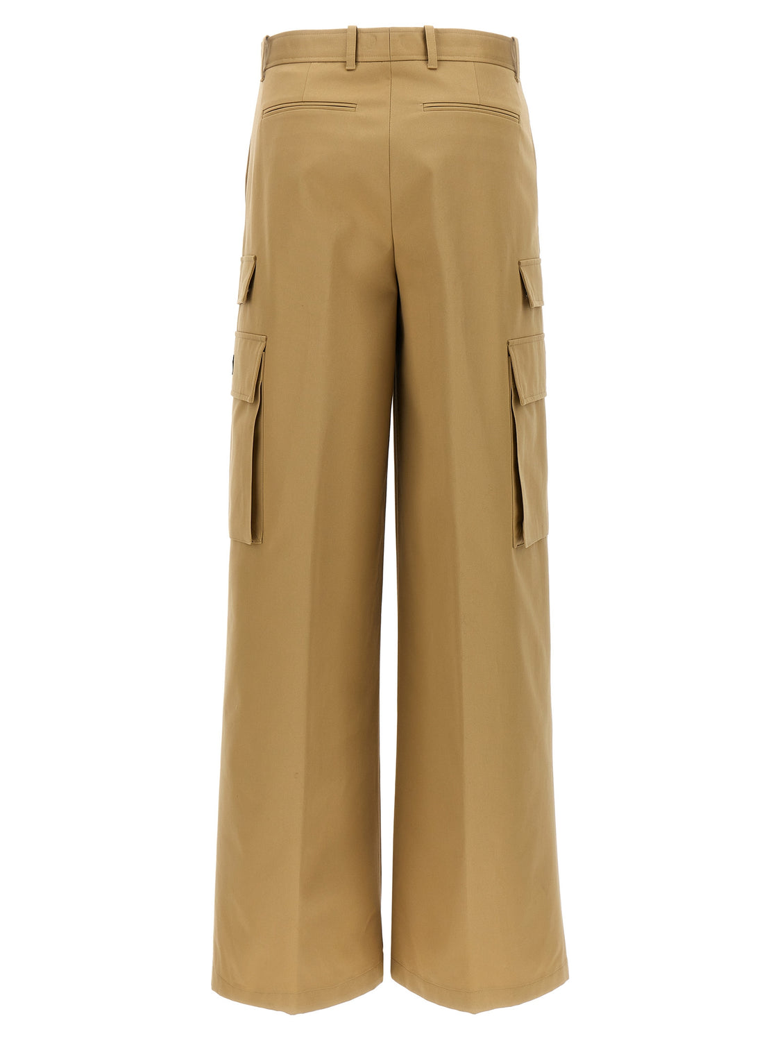 Beige Cotton Cargo Pants