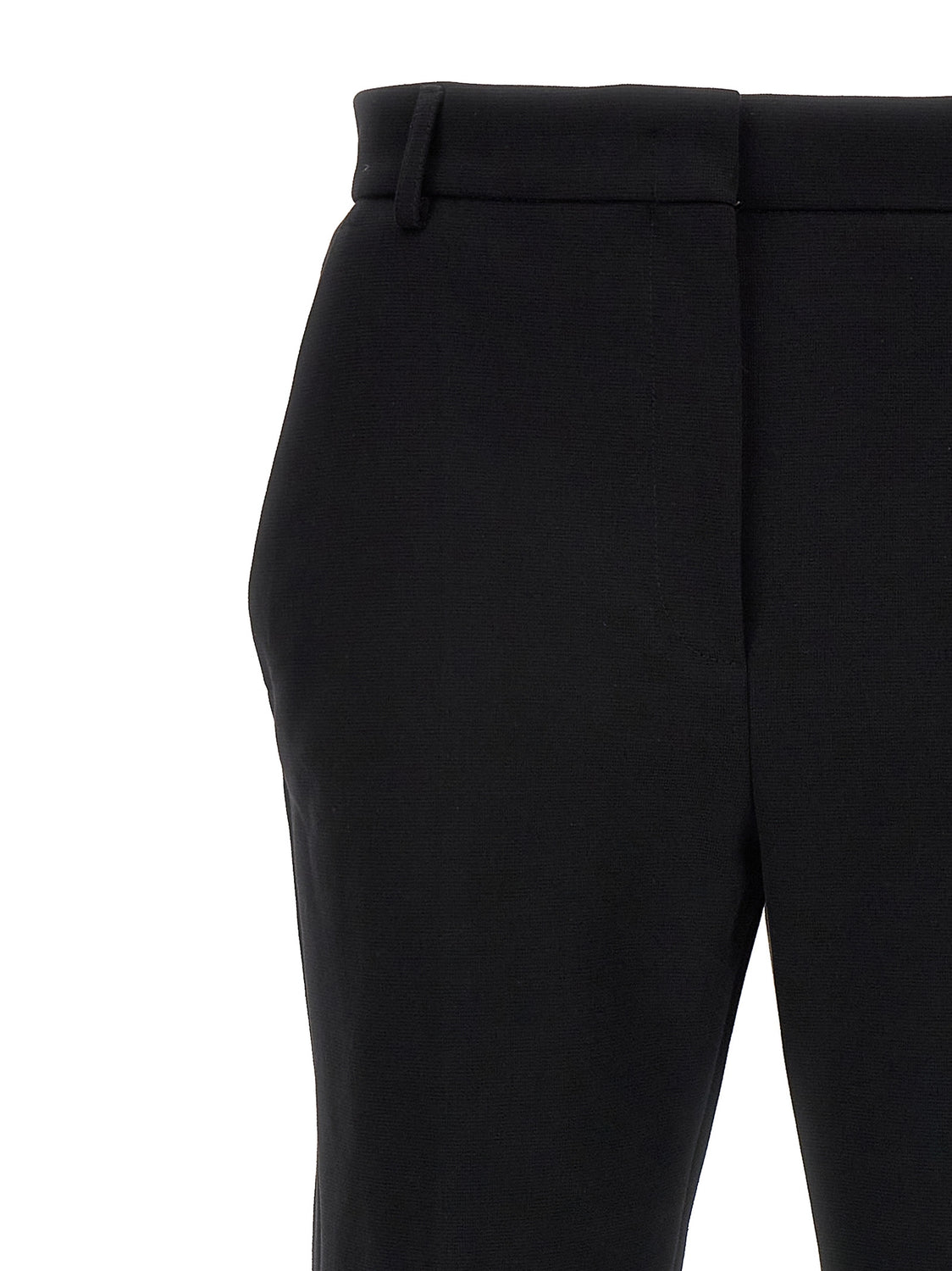 Black Cotton Casual Pants