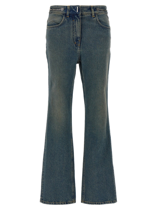 Blue Cotton Bootcut Jeans