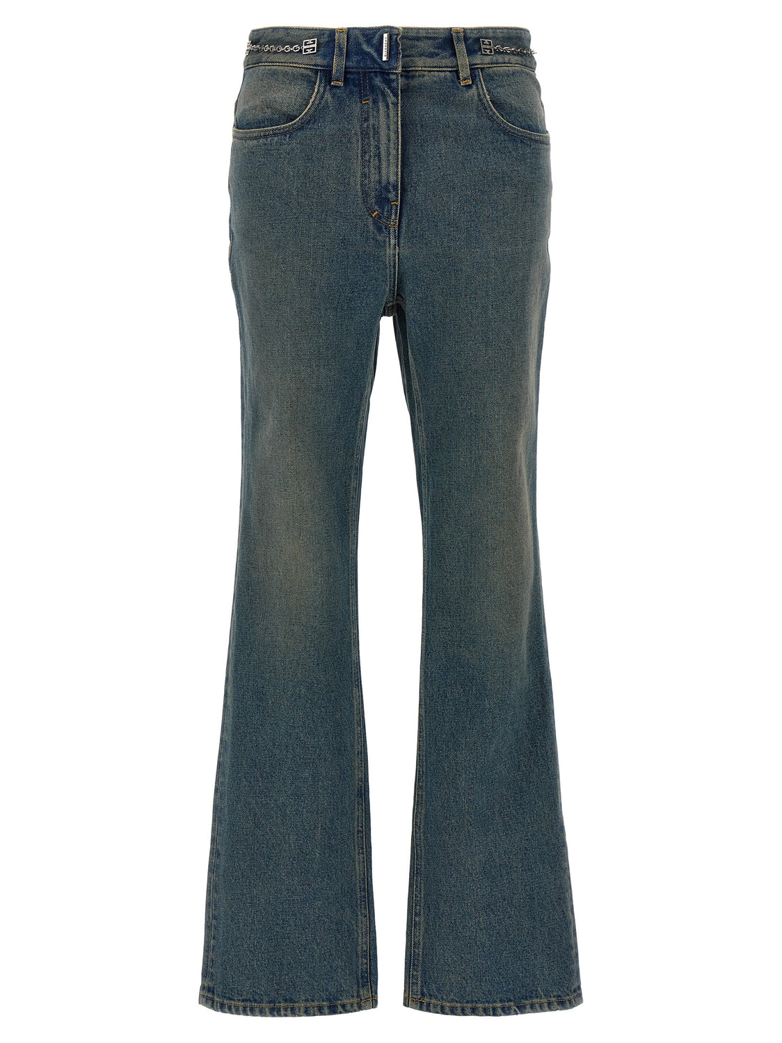 Blue Cotton Bootcut Jeans