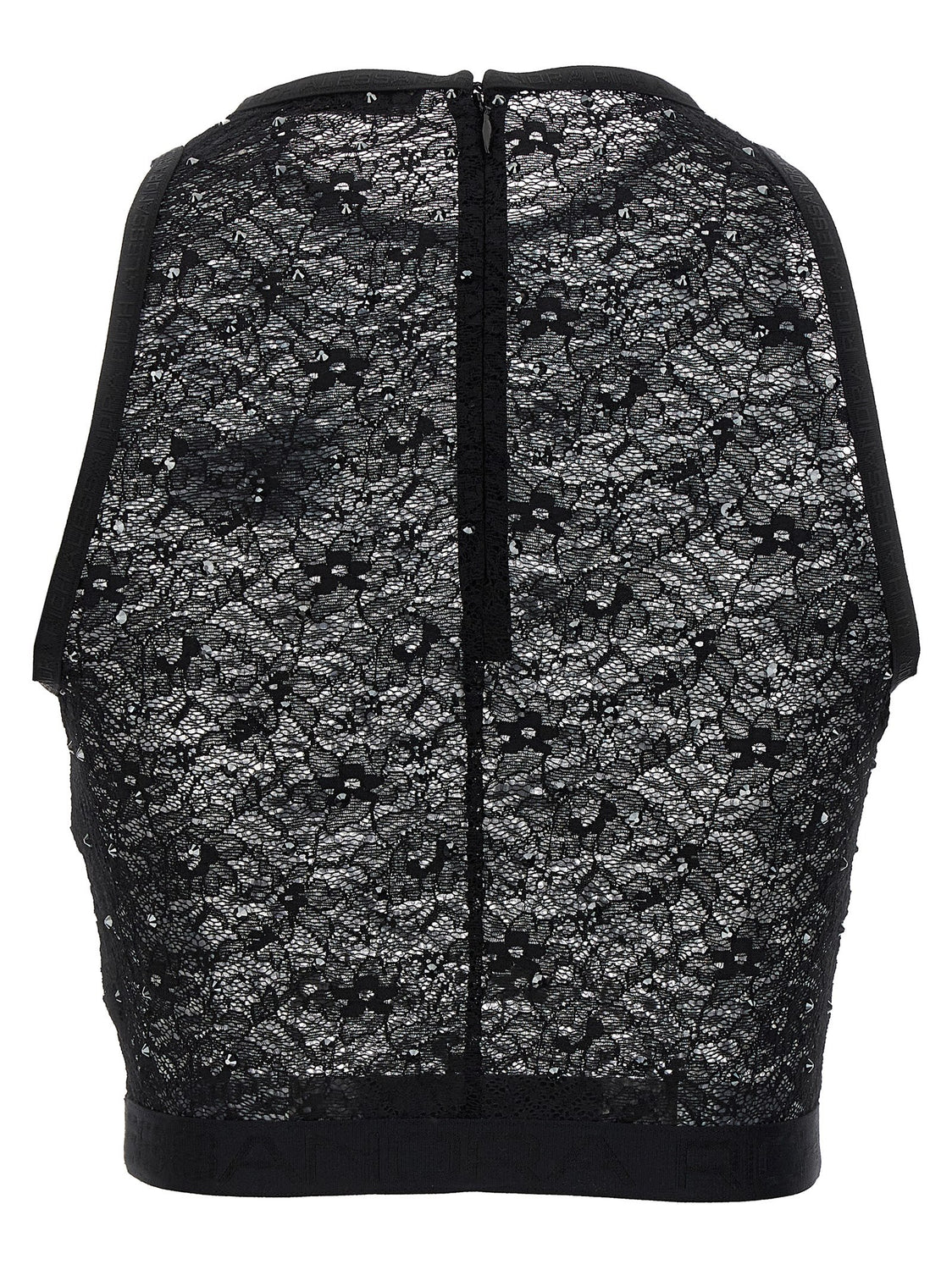 Black Polyamide Sleeveles T-Shirt