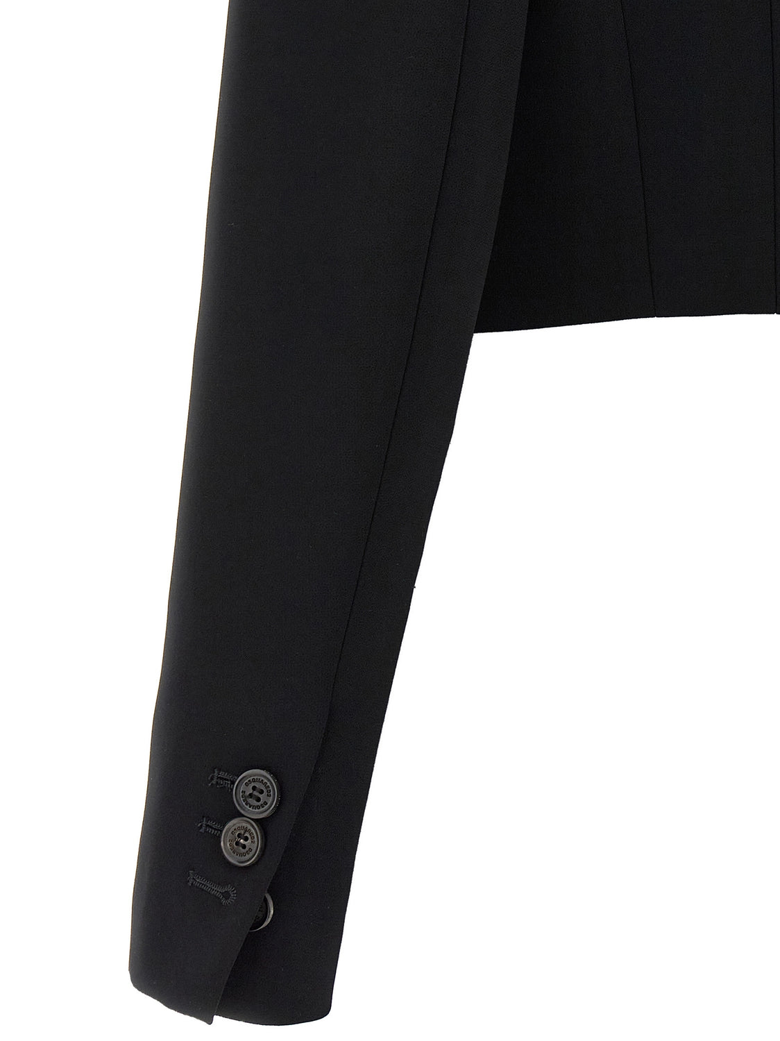 Black Polyester Full-Length Jacket