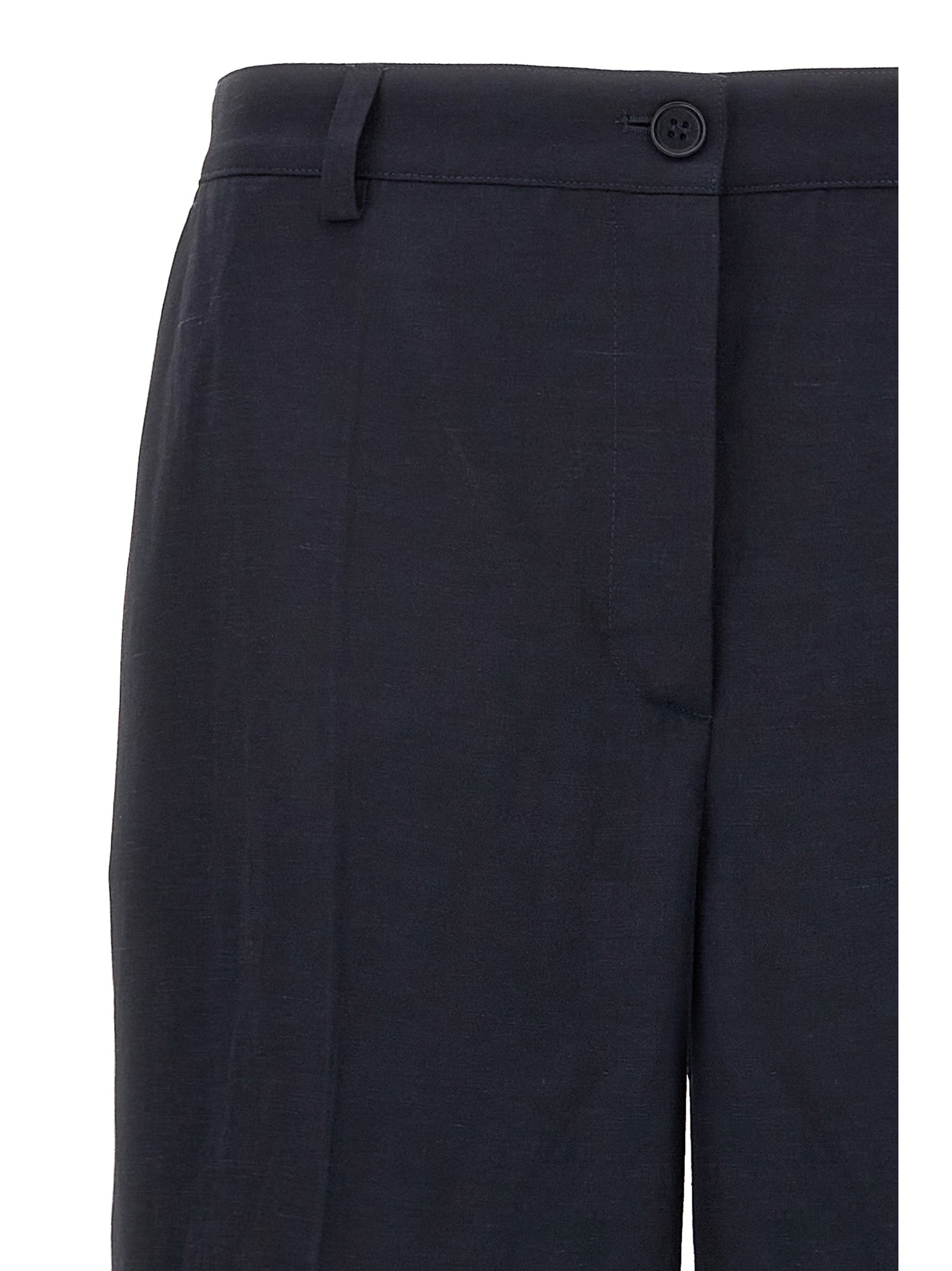 Blue Viscose Casual Pants