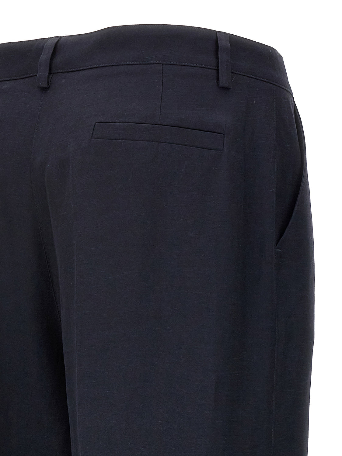 Blue Viscose Casual Pants