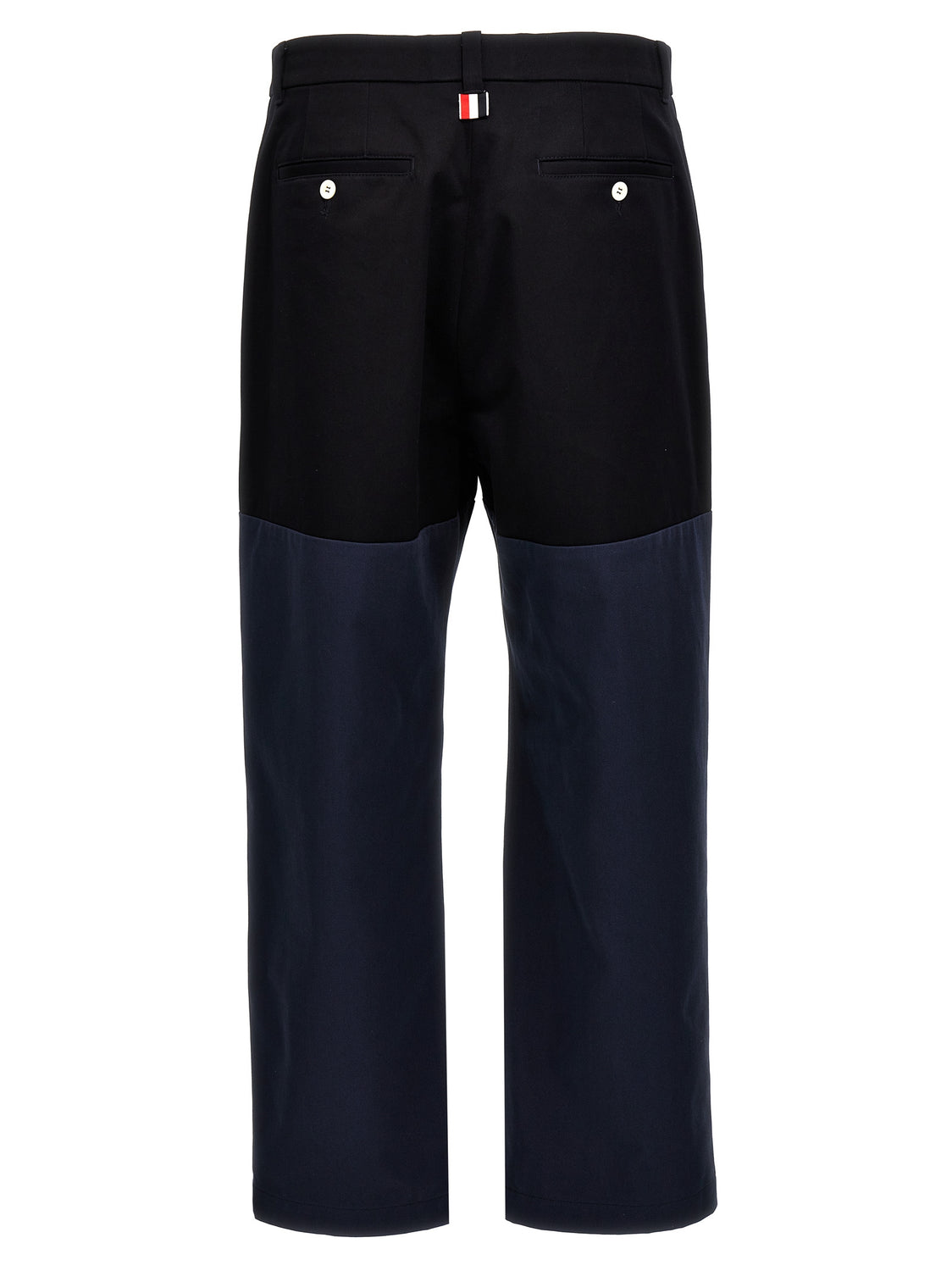 Blue Cotton Casual Pants