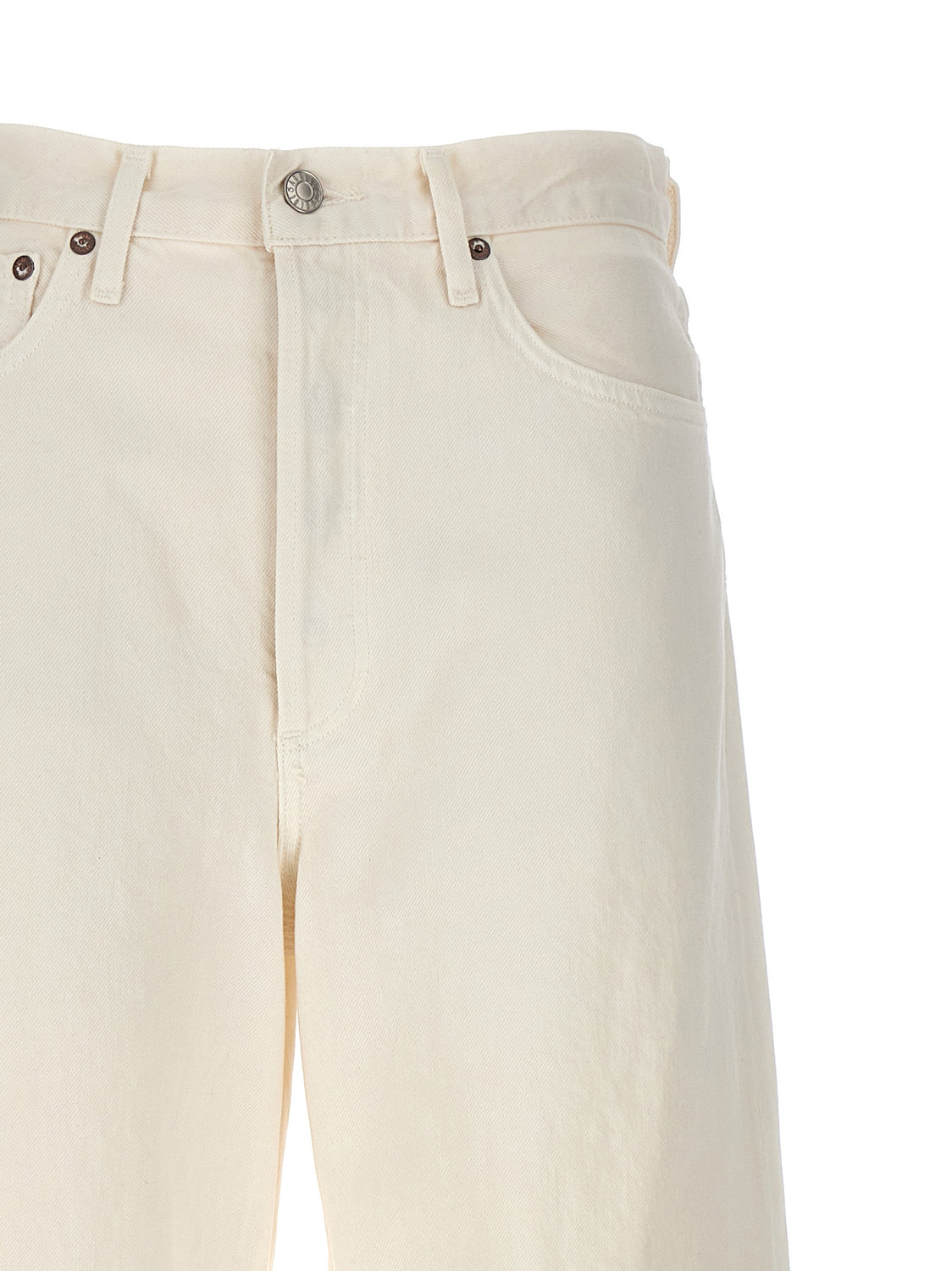 White Cotton High-Waisted Jean