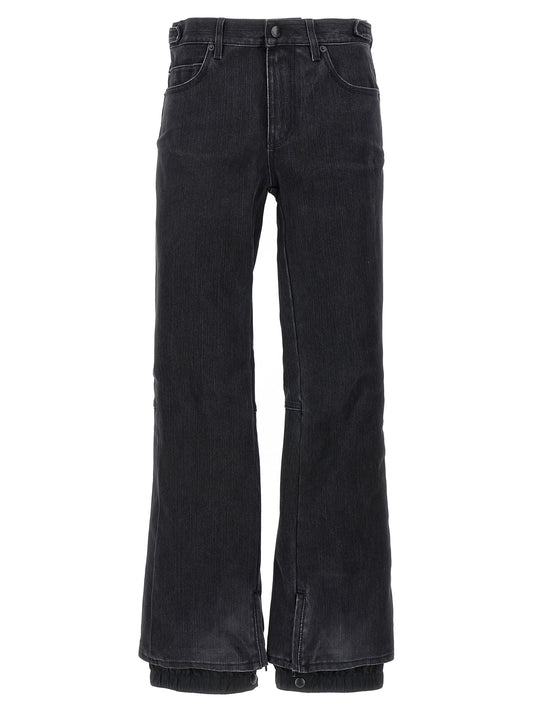 Black Cotton Flared Jeans