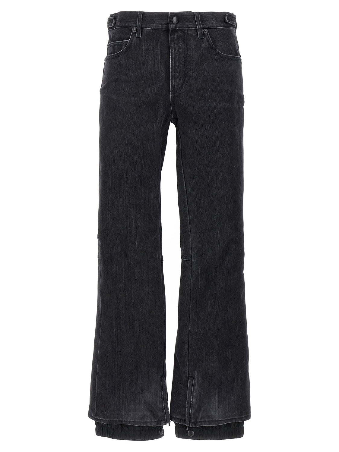 Black Cotton Flared Jeans
