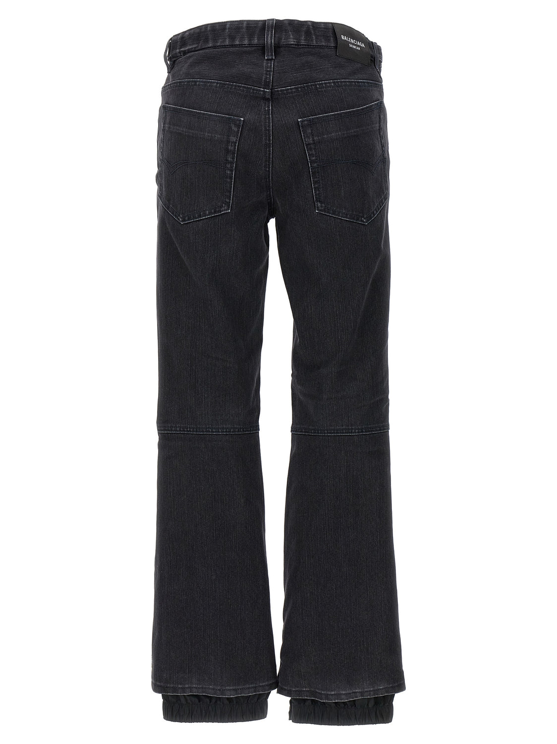 Black Cotton Flared Jeans